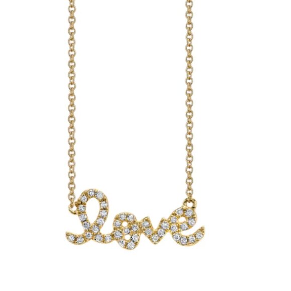 Sydney Evan GOLD & DIAMOND SMALL LOVE NECKLACE *NWT* - Picture 1 of 3